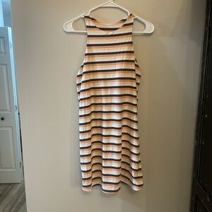 Carve Designs Navy and Peach Striped Dress